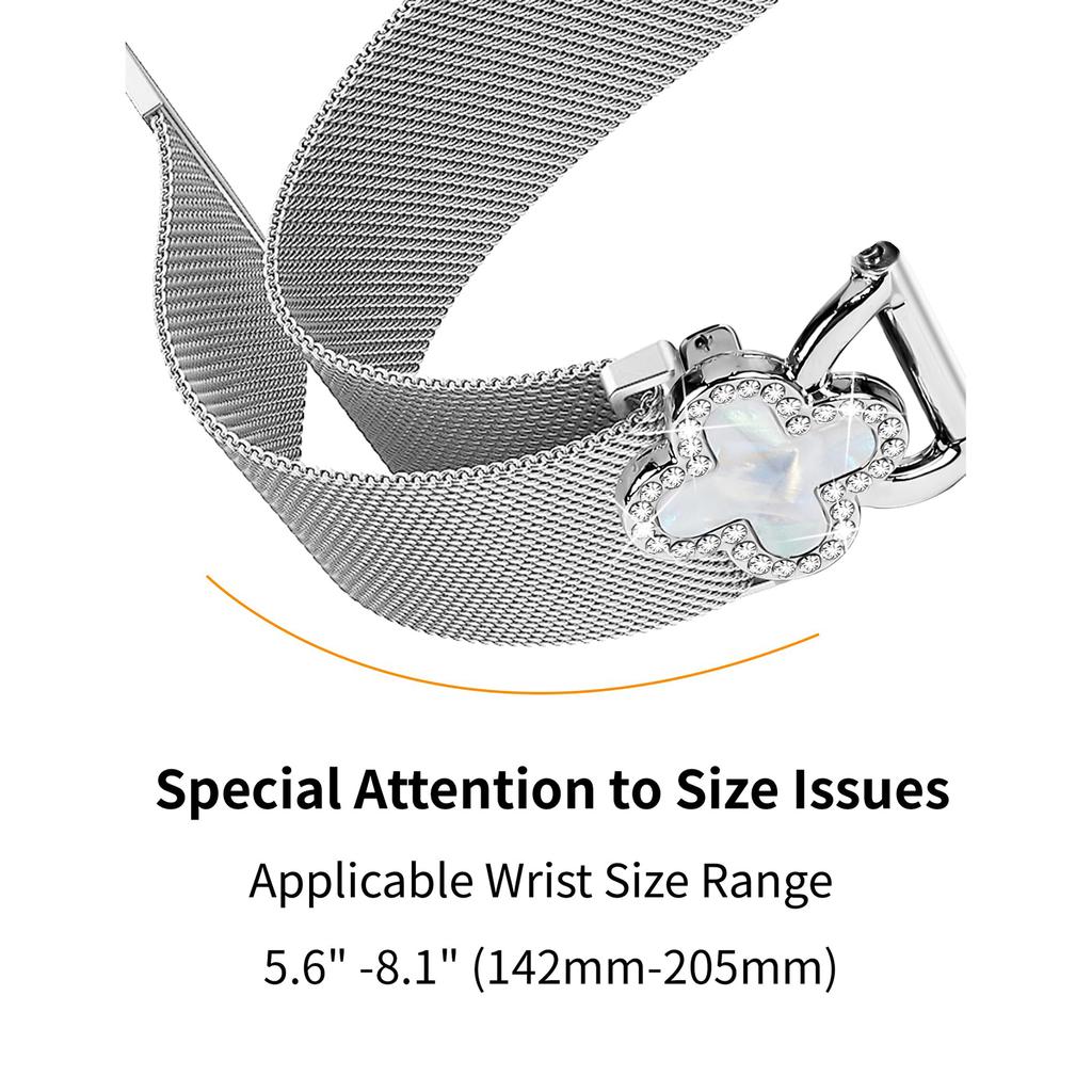 For Realme Techlife Watch S100 Milanese Band Stainless Steel Magnetic Watch Strap with Clover Connector, Size: S