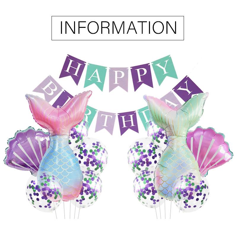 Набор воздушных шаров в стиле русалки с плавным переходом, мечтательный набор-комбинация значков на первый день рождения ребенка