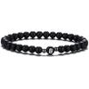 6MM Natural Frosted Agate Bracelet for Women Man Handmade Beaded Letter Bracelet Fashion 26 Letter Personality Couple Jewelry