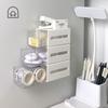 Bathroom Wall-Mounted Cotton Swab Storage Box Dormitory Non-Perforated Telescopic Storage Box Head Rope Hair Ring Mini Glove Box
