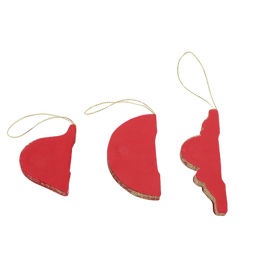 Набор из 3 подвесных бумажных елочных украшений, декоративный бумажный фонарик с блестящим краем