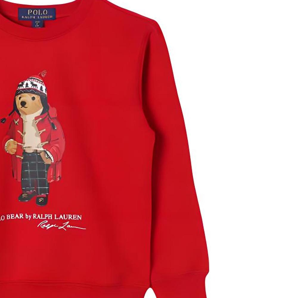 Polo Ralph Lauren Sweatshirt Kids Round Neck Pullover Slim Fit Long Sleeve Red Kids Sweatshirt 323960439-001