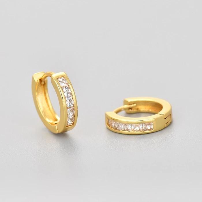 Серьги из серебра 925 пробы с кубическим цирконием для женщин Винтажные дизайнерские маленькие круглые серьги Вечерние гипоаллергенные украшения