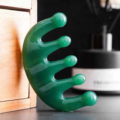 1 шт. Пятизубчатая меридианная массажная расческа из смолы с крупными зубьями, артефакт для терапии акупунктурных точек головы, когти, декомпрессионная портативная расческа для кожи головы