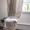 Curtain finished striped embroidery solid color contrasting color kitchen curtain country style living room semi-blackout bay window