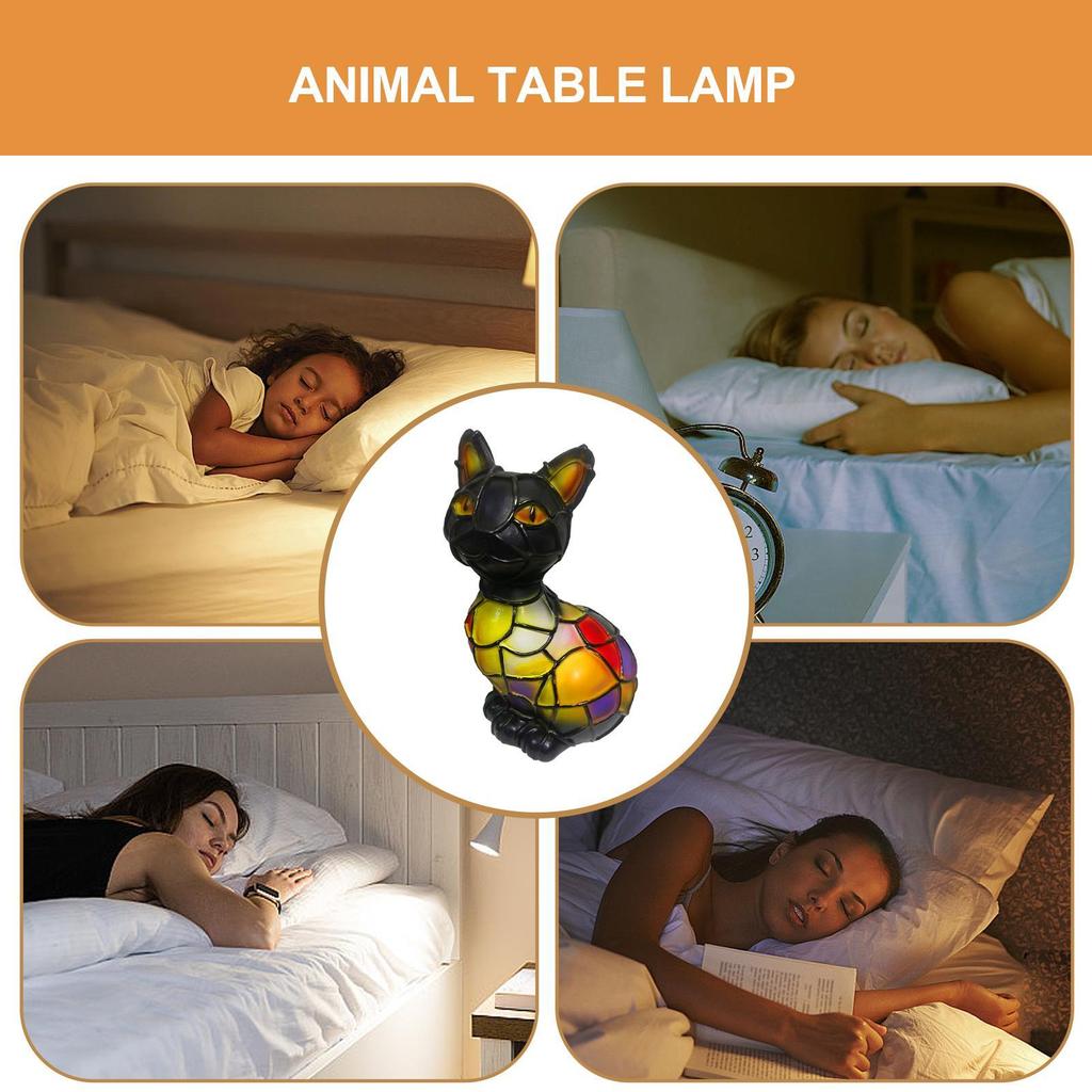 Animal Table Lamps LED Animal Bedside Table Lamps Night Lighting Vintage Design Sculpture for Desk Nursery Living Bedroom