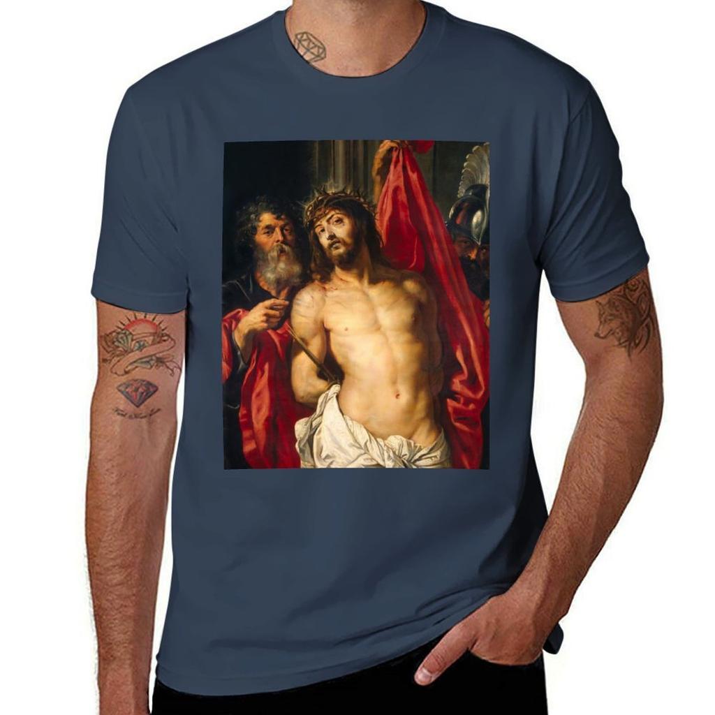 Rubens 1612 Jesus Christ Ecce Homo TShirt Quick Dry Training Short Sleeve Tee