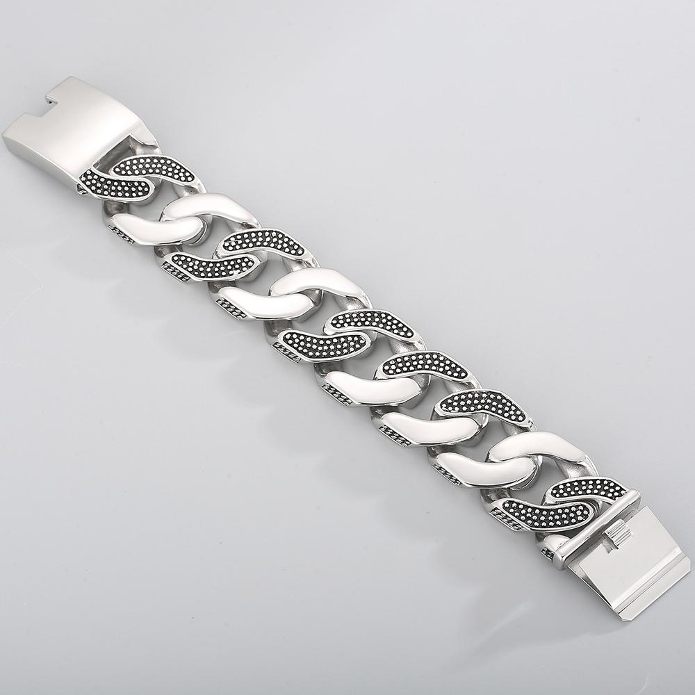 Массивный браслет-цепочка панцирного плетения кубинского типа шириной 30 мм для мужчин, мужские браслеты из нержавеющей стали 316L, панк-рок ювелирные аксессуары для мужчин