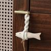 Unique Handmade Wood Fish Door Bell Hand Carved Rustic Fish Wall Decoration Lightweight Lucky Fish Door Chimes Home Entryway