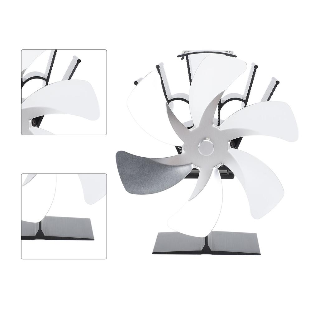 Вертикальный вентилятор для плиты с 6 лопастями, тепловой вентилятор с быстрой циркуляцией тепла, дизайн ручки для плиты