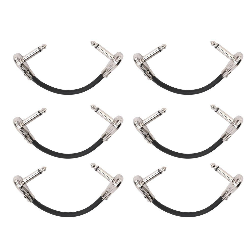 6 шт. Кабель для педали гитарного эффекта 15 см 6 дюймов 1/4 дюйма Прямоугольный гитарный патч-кабель для микрофона, усилителя, клавишных