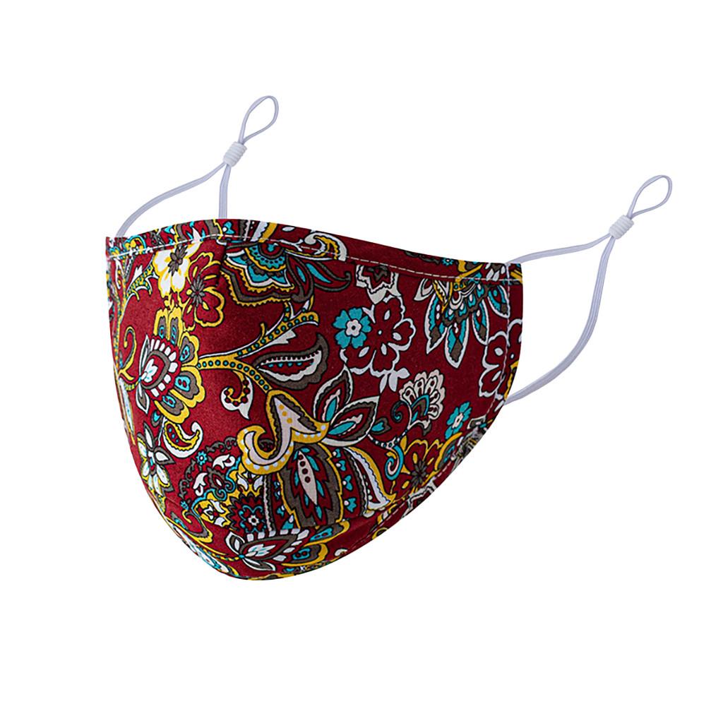 1 шт. Взрослая моющаяся дышащая защитная маска для лица с цветочным принтом
