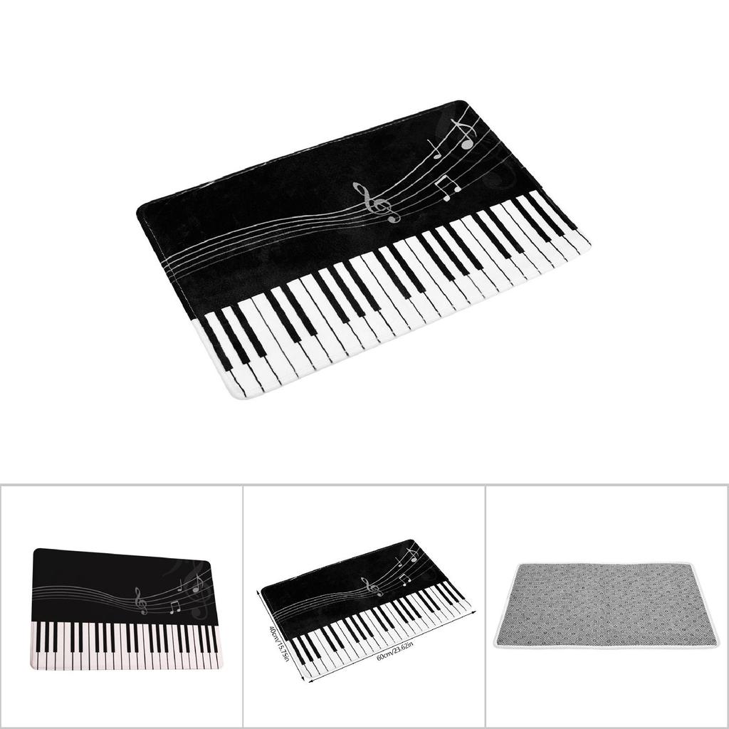 Musical Note Printing Non Slip Water Absorbent Mat Pad Bathroom Kitchen (2#)
