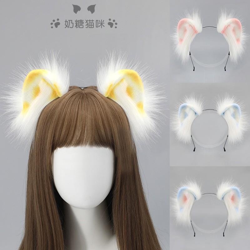 Handmade Kawaii Cat Ear Headband Lolita Cosplay Anime Convention Cute Plush Animal Ears Hair Accessory