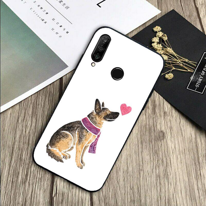 German Shepherd Dog Cartoon For Huawei Nova 11 9 10 SE Y70 Y60 Y90 Y61 Y91 Y73 Y72 12i 11i 8i P30 P40 Lite P60 Pro Case