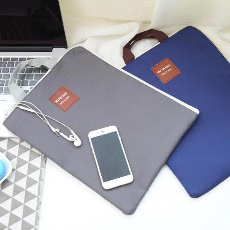 Large Canvas A4 File Folder Document Bag Business Briefcase Paper Storage Organizer Bag Stationery School Office Supplies AVE