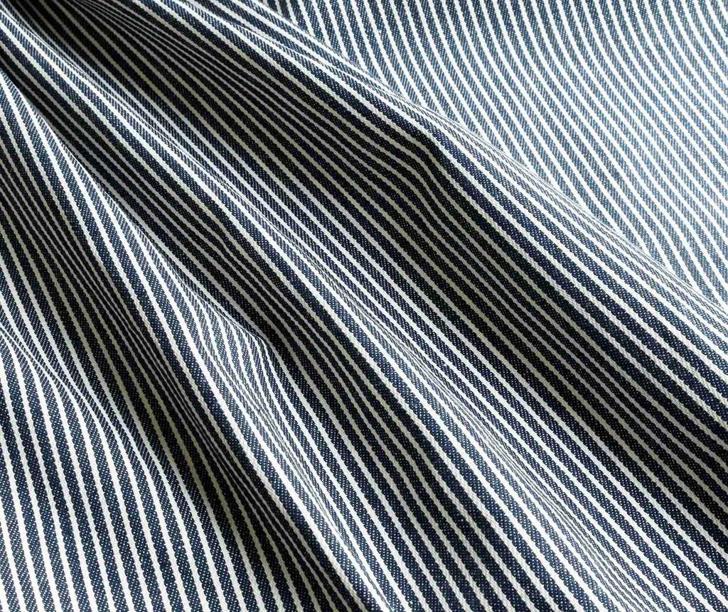 Nippon Chuko NBK Hickory Stripe 110cm wide x 9m 3A Craft Supplies Fabric, cut, Navy/White, ICH1015-3A,