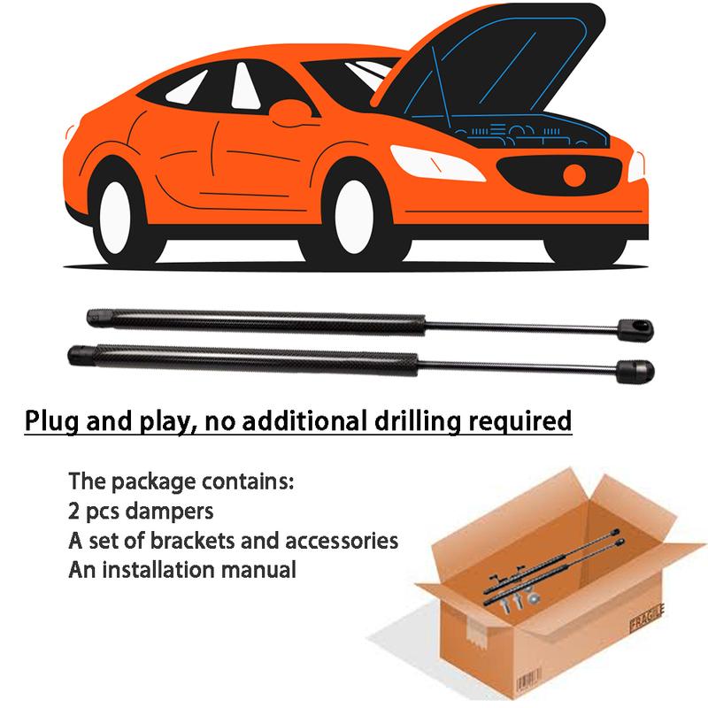 2PC Hood Damper For Toyota Altezza Lexus IS XE10 200/300 1999-2005 Front Bonnet Modify Gas Struts Lift Support Shock Piston Rods