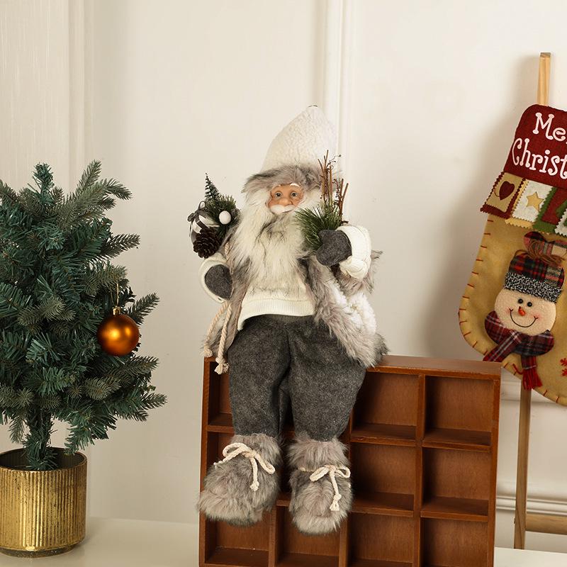 Santa Claus Dolls White Xmas Pendants Merry Christmas Tree Decor For Home Kids Naviidad Presents Noel Gifts Natal