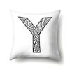 Polyester Pillow Case Pencil Drawing Geometric Decorative Print 26 English Letters Pillow Cushion Cover Simple
