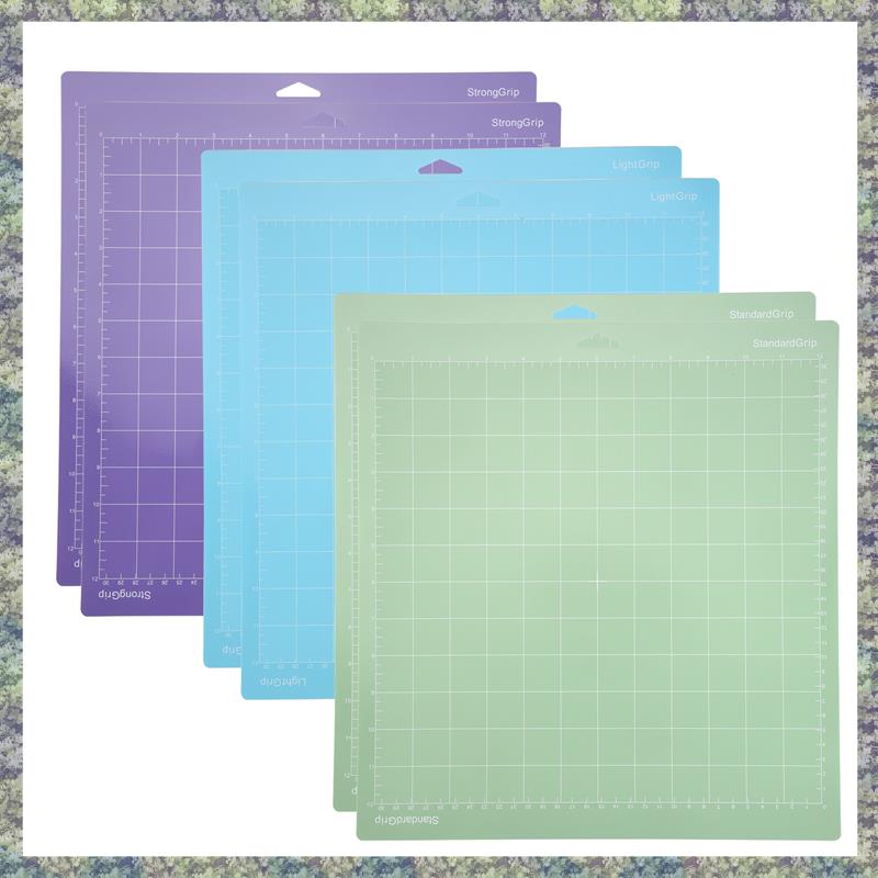WON Коврики для резки для Cricut Maker/Maker 3/Explore 3/ Air 2/Air, 6 шт.(12X12 дюймов, Стандартная адгезия/Легкая адгезия/Сильная адгезия)