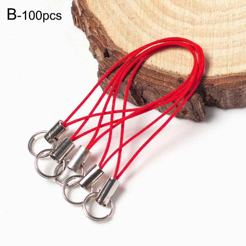 50Pcs Key Rings Cell Phone Braided Lanyard Cords Jewelry Findings DIY Rope Keychains Mobile Clasp