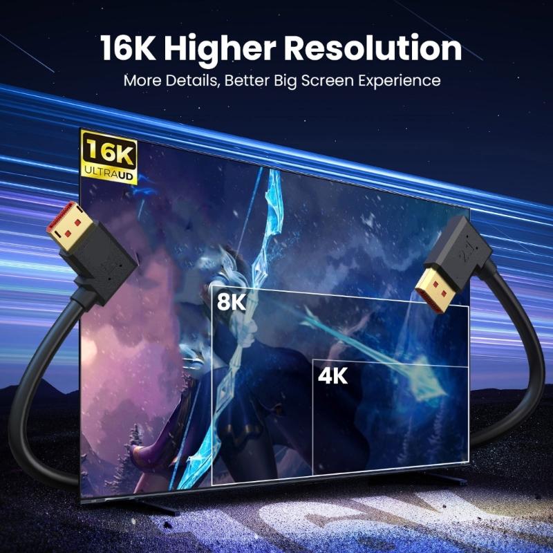2.1 Cable 50cm 54Gbps Bandwidth Supports 16K 30Hz 8K120Hz 4K240Hz For Gaming Monitors And HDCP 2.2 Devices