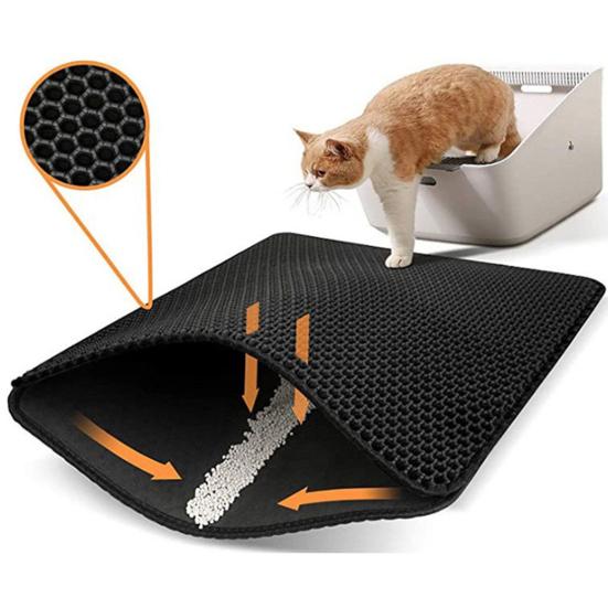 Коврик для кошачьего туалета, водонепроницаемый, не пропускающий мочу, с двухслойной сотовой конструкцией