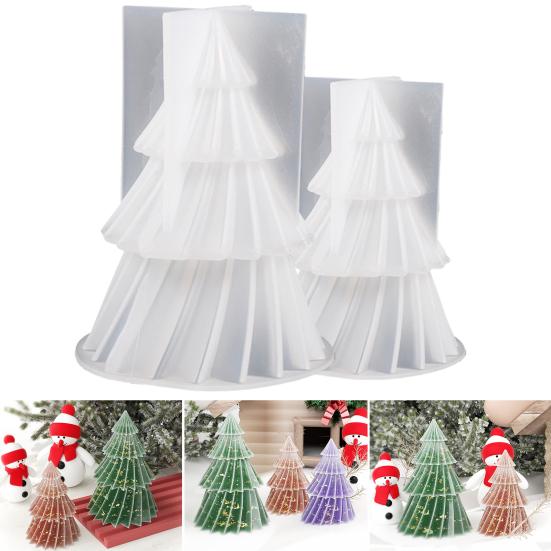 Yousheng Christmas Tree Silicone Candle Mold Food Grade Heat-Resistant Non-stick Easy Demolding DIY 3D Craft Mold