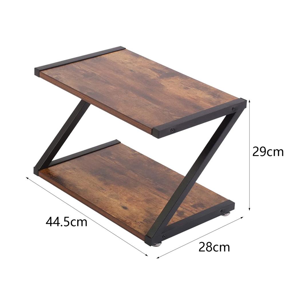 Printer Copier Stand Storage Shelf Rustic Bookshelf Heavy Duty Rack Sturdy Wood for Home Small Space Tabletop Office Scanner