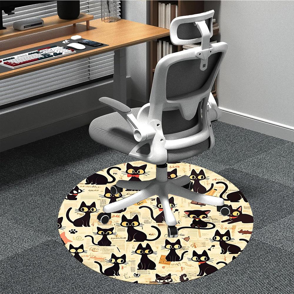 1PC Black Cat Pattern Chair Carpet for Office, Indoor Non-Slip Washable  Carpet, Soft Comfortable Mat For Office Room yy250930160