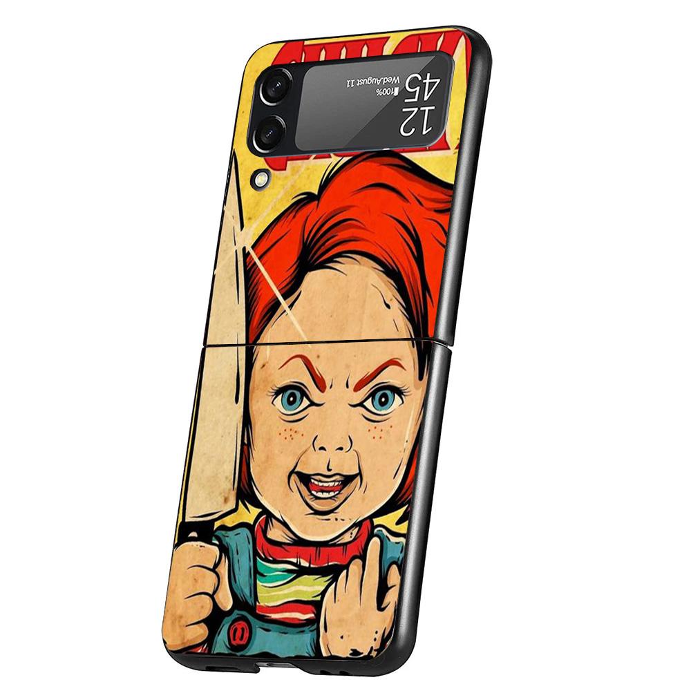 Чехол для телефона Chucky Child's Play для Samsung Galaxy Z Flip 7 6 5 4 3 5G Flip7 Flip6 Flip5 Flip4 Flip3 Черный Fundas Shell Gal