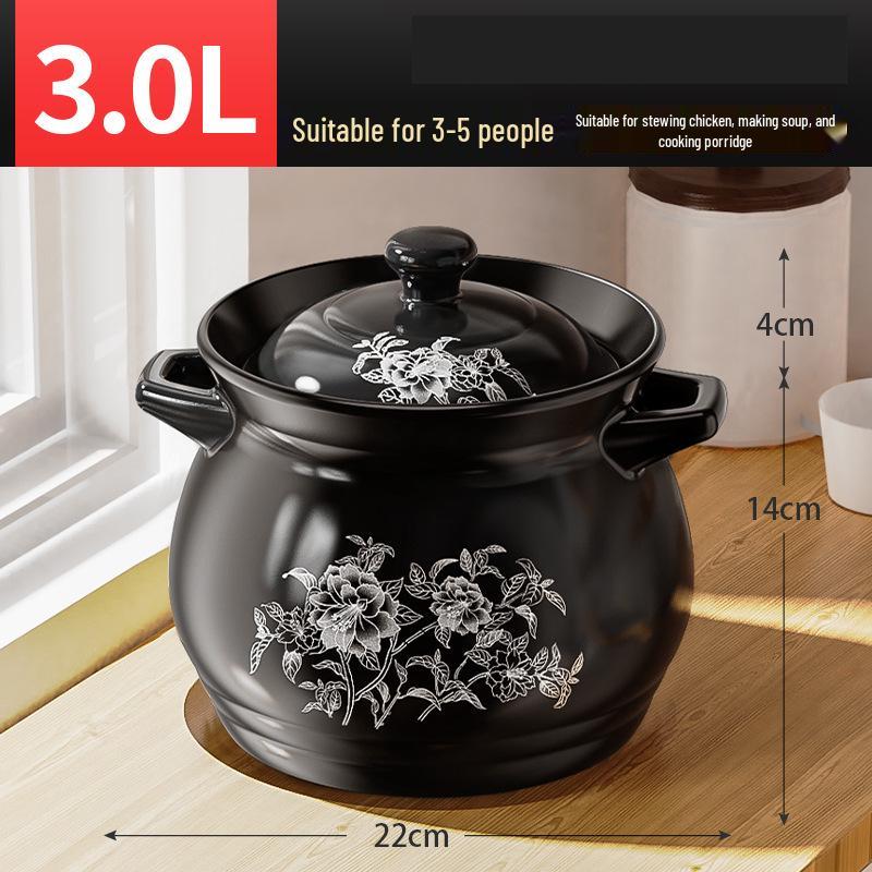 Thickened Ceramic Pot for Soup & Porridge, Anti-Dry, Slow Cooker, Gas Stove Safe