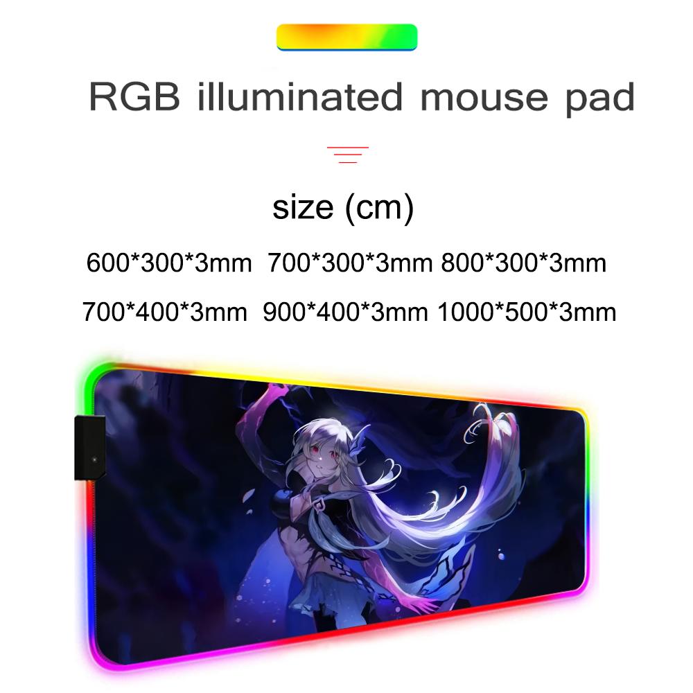 Skirk Игровой коврик для мыши RGB Большой светодиодный коврик Настольный коврик для ПК Светящийся коврик для мыши Большие коврики для клавиатуры Настольный коврик с подсветкой