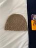 Soft waxy solid color rough edge wool hat women's autumn and winter cold and warm hat showing face small knitted hat bag head cold hat new