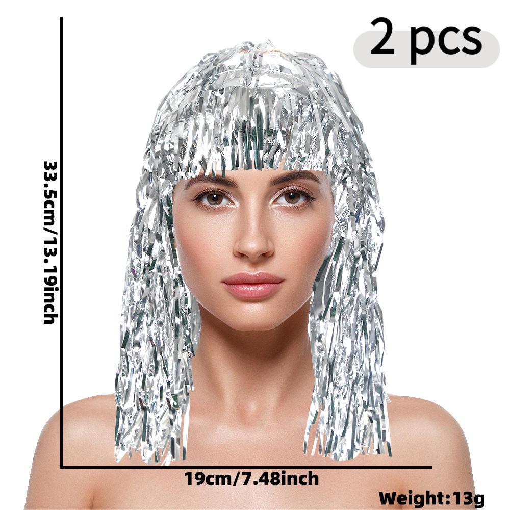 Парик с пайетками, шляпа, день рождения, вечеринка, собрание, спортивное мероприятие, украшение, красочная кисточка, одноразовый парик, реквизит, блестки, дискотека, маскарад