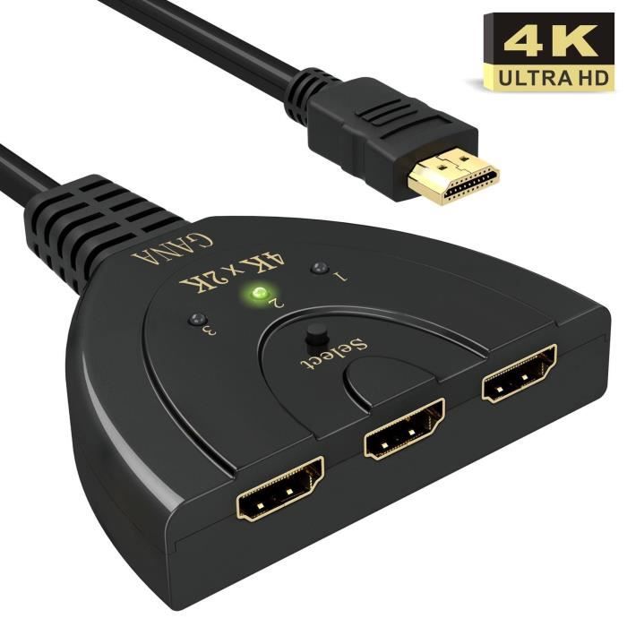 HDMI-переключатель 4k 3-портовый HDMI-разветвитель Кабель HDMI-переключатель Поддерживает 4KA