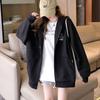 New Spring and Autumn Season Fashion Simple and Lazy Style Loose and Versatile Long Sleeve Hooded Lace Up Sweater Coat