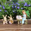 Luminous Flower Fairies and Rabbit Band Ornaments, Garden Fairy Statues, Courtyard Lawn Landscape Decorations