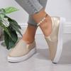 Women Sneakers Leather Shoes Spring Trend Casual Flats Sneakers Female New Fashion Comfort Slip-on Platform Vulcanized Shoes