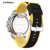 SINOBI Waterproof Sport Military Quartz Watch for Men Mens Watches Luxury Brand Silicone Strap Watches Gifts