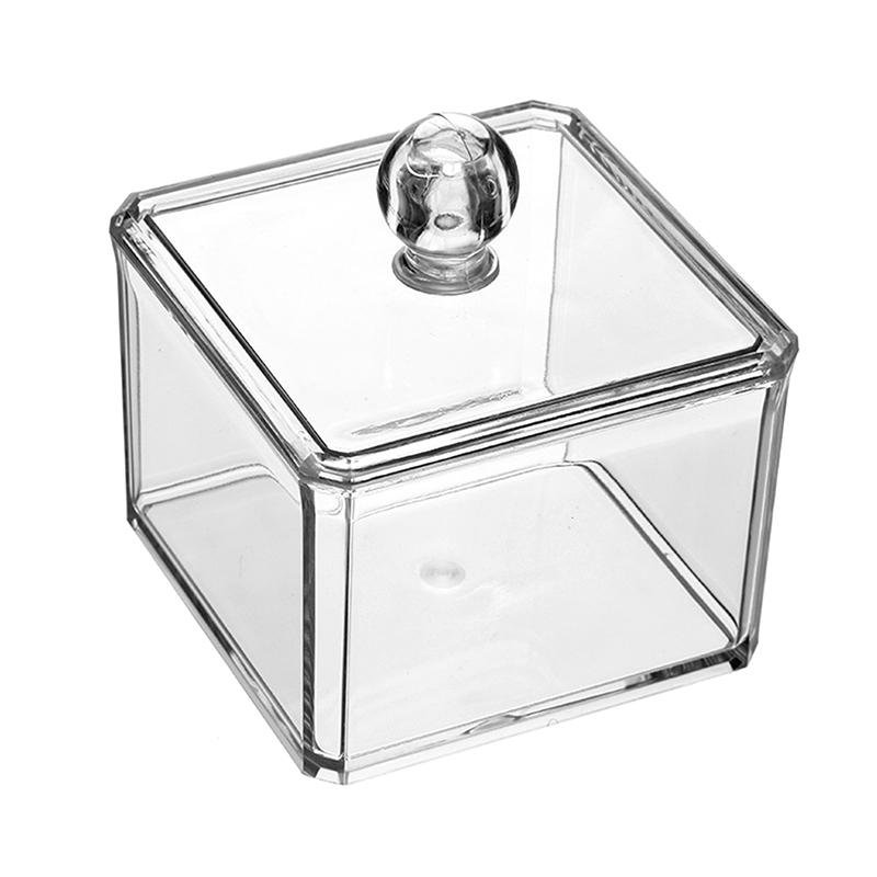Acrylic Stackable Storage Box Dustproof Makeup Cotton Pads Cotton Swabs Dispenser Desktop Cosmetic Jewelry Cases Organizer