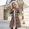 Hooded Down Cotton-Padded Jacket Women Slim Fitting Large Fur Collar Loose Warm Fur Collar Over The Knee Parkas and Thick Coats Female Winter Outwear