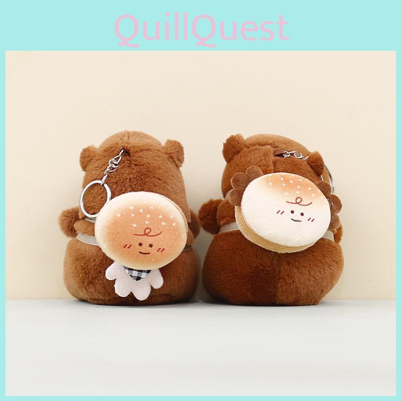 Adorable Capybara Plush Figurine With Keychain Clip For Gift And Decoration