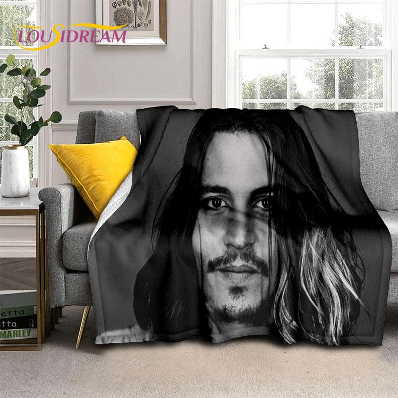 3D Printing Series Johnny Depp Blanket,Soft Throw Blanket for Home Bedroom Bed Sofa Picnic Travel Office Rest Cover Blanket Kids