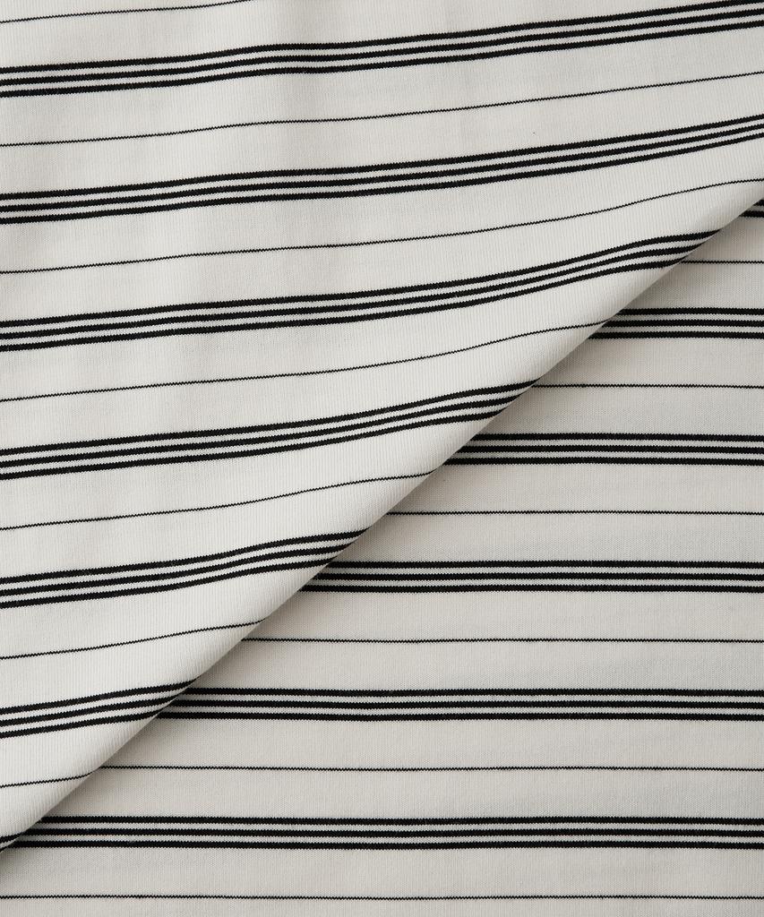 OUTSTANDING Stripe Half Sleeve Tee_Ivory/Black