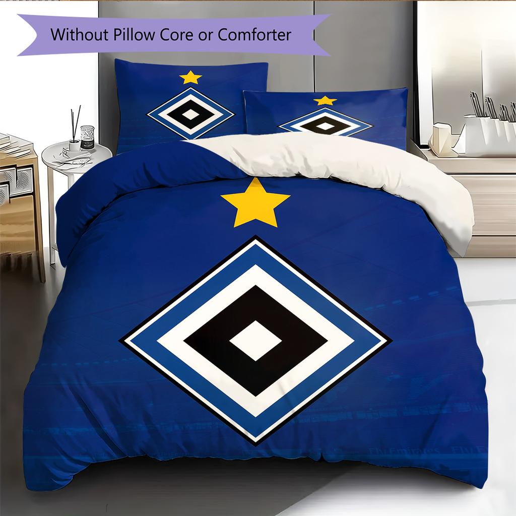 Постельное белье с узором Гамбургер SV Домашний Декор Подарок на День Рождения (1 пододеяльник + 2 наволочки, без наполнителя)