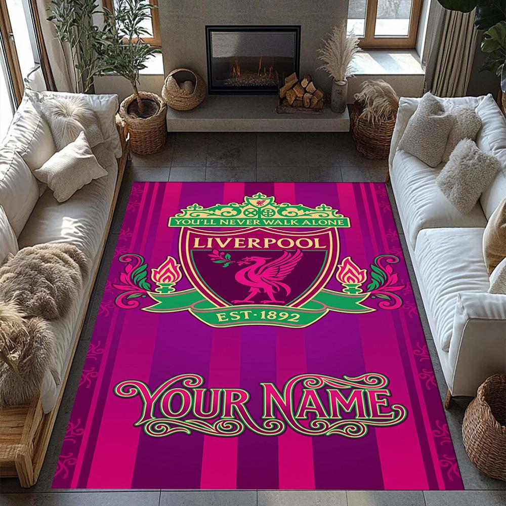 Liverpool Fc Personalized Name Carpet Suitable For Decorate Room Outdoor Dormitory Balcony Antislip Rug Decorate Offices Perfect Gift For Womenmen