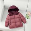 Детская куртка-пуховик для девочек, утолщенная, осенне-зимняя, модная, с капюшоном, на пуговицах, теплое пальто, детская одежда