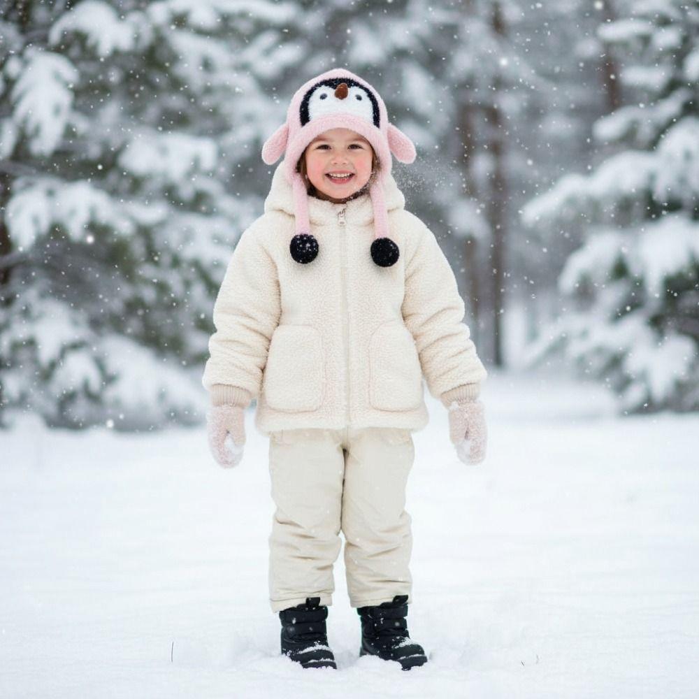 Windproof Cartoon Penguin Balaclava Hat Breathable Ear Protection Cap  Outdoor Activities